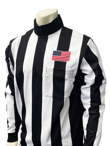 USA729-225 - Flag Only 2 1/4" - Light Weight Water Resistant Football Long Sleeve Shirt