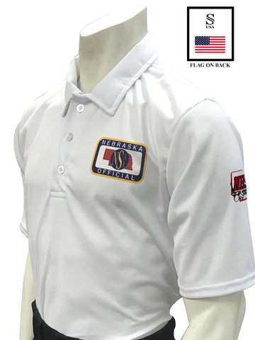 USA400NE-NHS - Nebraska White Men's Volleyball Short Sleeve Shirt